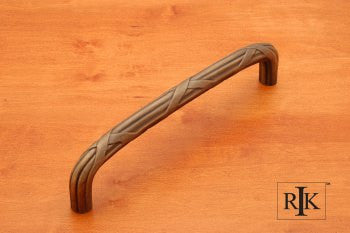 RKI PH-4857-AE: 12" cc Lines And Crosses Appliance Pull - Antique English