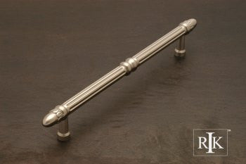 RKI PH-4861-P: 12" cc Lined Rod Appliance Pull w/Petals at End - - Pewter