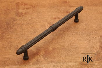 RKI PH-4861-RB: 12" cc Lined Rod Appliance Pull w/Petals at End - Oil Rubbed Bronze