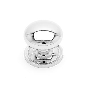 RKI CK-3217-ATPN: 1-1/4" Solid Plain Cabinet Knob w/Backplate - Polished Nickel