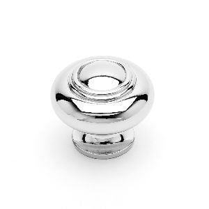 RKI CK-708-PN: 1-1/4" Small Double Ringed Cabinet Knob - Polished Nickel