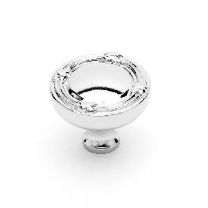 RKI CK-755-PN: 1-1/4" Lines And Crosses Cabinet Knob - Polished Nickel