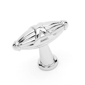 RKI CK-757-PN: 1-11/16" Small Crossed Indian Drum Cabinet Knob - Polished Nickel