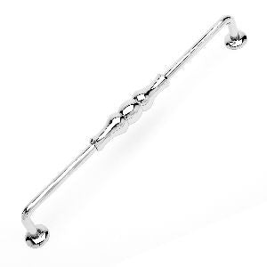 RKI CP-3702-PN: 8" cc Beaded Middle Vertical Cabinet Pull - Polished Nickel