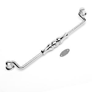 RKI CP-3705-PN: 8" cc Beaded Middle Drop Bail Cabinet Pull - Polished Nickel