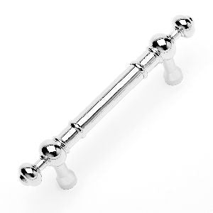 RKI CP-815-PN: 3" cc Plain Cabinet Pull w/Decorative Ends - Polished Nickel