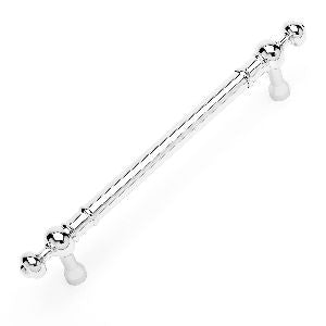 RKI CP-816-PN: 5" cc Plain Cabinet Pull w/Decorative Ends - Polished Nickel