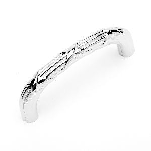 RKI CP-856-PN: 3" cc Lines And Crosses Cabinet Pull - Polished Nickel