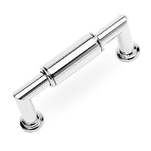 RKI CP-880-PN: 3" cc Cylinder Middle Cabinet Pull - Polished Nickel