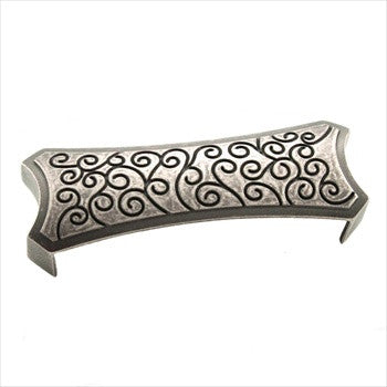RKI CF-915-WN: 3" cc Rectangular Circle Edge Cup Cabinet Pull - Weathered Nickel
