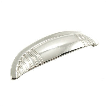 RKI CF-983-PN: 4" cc Ridges at Edge Cup Cabinet Pull - Polished Nickel