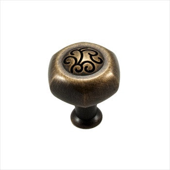RKI CK-115-BE: 30mm Palermo Hexagon Cabinet Knob - Brushed English