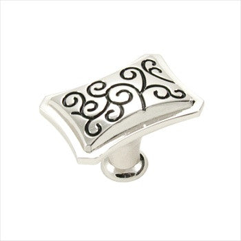 RKI CK-116-PNB: 25mm Palermo Octagon Cabinet Knob - Polished Nickel/Black