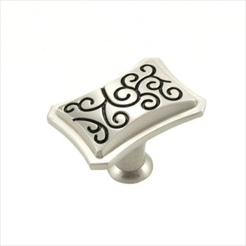 RKI CK-116-SNB: 25mm Palermo Octagon Cabinet Knob - Satin Nickel/Black