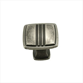 RKI CK-161-WN: 1-1/4" Alder Square Cabinet Knob - Weathered Nickel