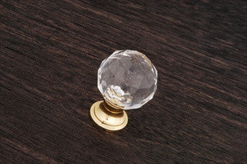 RKI CK-2AC: 1-1/8" Spherical Acrylic Hammered Cabinet Knob - Polished Brass
