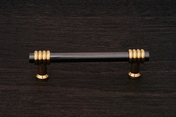 RKI CP-37-NB: 3-1/2" cc Two Tone Swirl Cabinet Pull - Black Nickel/Brass