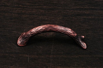 RKI CP-401-DC: 3" cc Branch Cabinet Pull - Distressed Copper