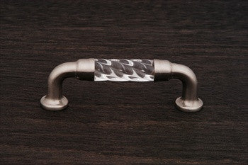 RKI CP-43-P: 3" cc Bow Acrylic D-Handle Cabinet Pull - Pewter