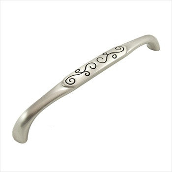 RKI CP-617-SNB: 8" cc Palermo Pull - Satin Nickel/Black