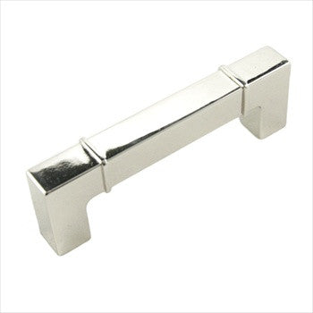 RKI CP-631-PN: 96mm cc Newbury Square Bar Cabinet Pull - Polished Nickel