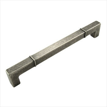 RKI CP-633-WN: 8" cc Newbury Square Bar Pull - Weathered Nickel