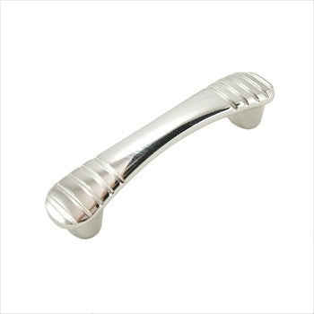 RKI CP-883-PN: 3" cc Ridges at Edge Cabinet Pull - Polished Nickel