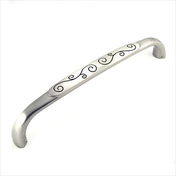 RKI PH-6615-SNB: 12" cc Palermo Appliance Pull - Satin Nickel/Black