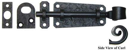 Acorn RL4BP: 4" Surface Bolt - Black Rough Iron