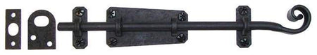 Acorn RL6BP: 9" Surface Bolt - Black Rough Iron