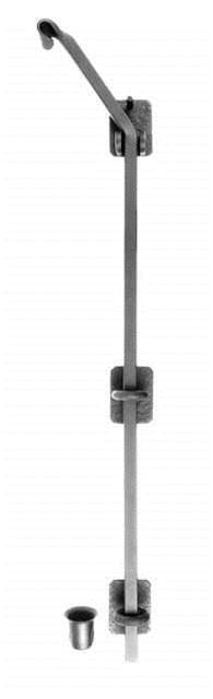 Acorn RLCBP: 18" Forged Iron Cane Bolt - Black Rough Iron