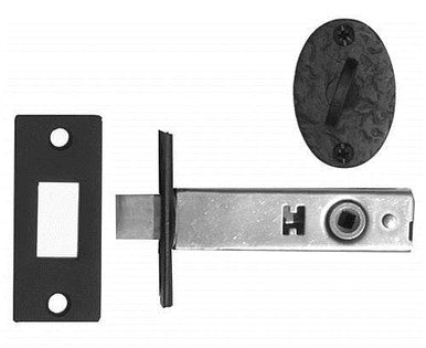 Acorn RLEBP: Bean Turnpiece & Privacy Bolt, 2-3/4" Backset - Black Rough Iron