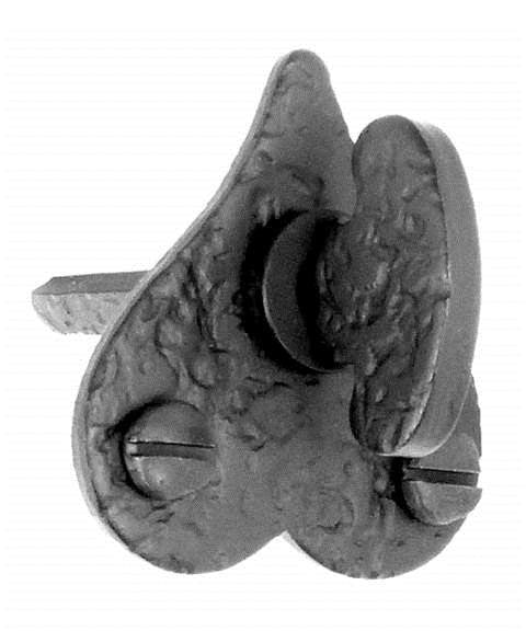 Acorn RM7BP: 1-1/2" Heart Thumb turn - Black Rough Iron