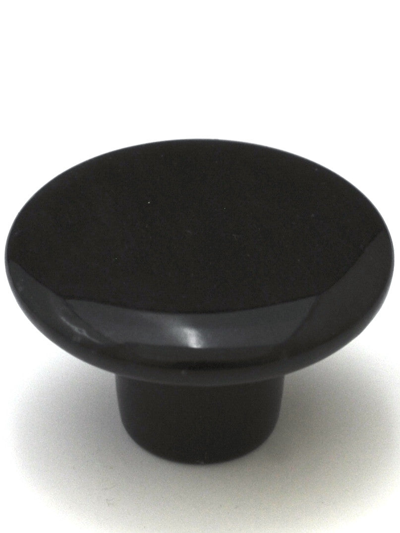 Cal Crystal RNB-1: 1-1/2" Round Marble Cabinet Knob - Black