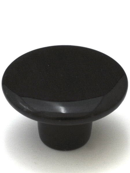 Cal Crystal RNB-1: 1-1/2" Round Marble Cabinet Knob - Black