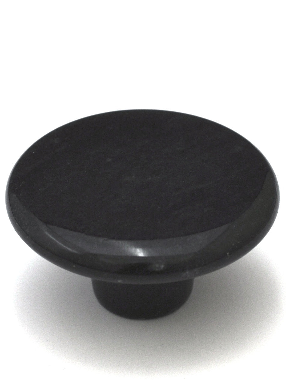 Cal Crystal RNB-2: 1-3/4" Round Marble Cabinet Knob - Black