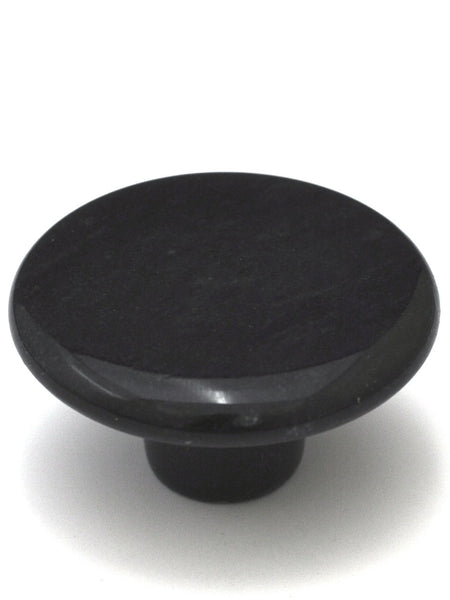 Cal Crystal RNB-2: 1-3/4" Round Marble Cabinet Knob - Black