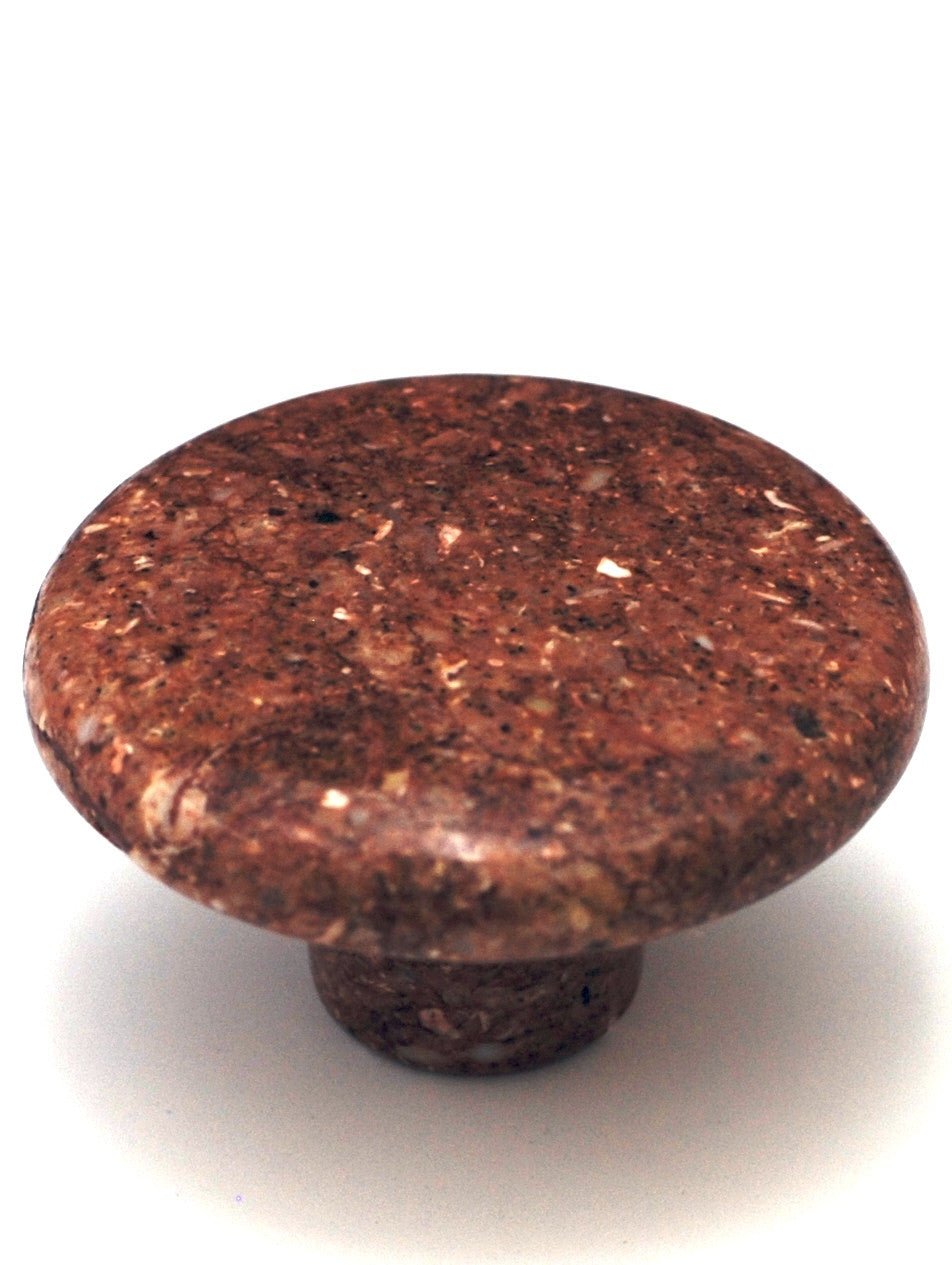 Cal Crystal RNR-1: 1-1/2" Round Marble Cabinet Knob - Red