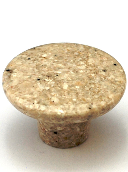 Cal Crystal RNY-1: 1-1/2" Round Marble Cabinet Knob - Beige