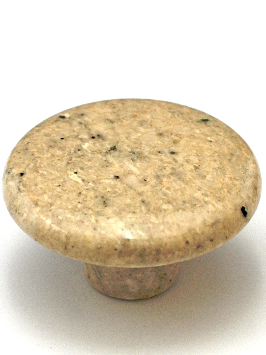 Cal Crystal RNY-2: 1-3/4" Round Marble Cabinet Knob - Beige