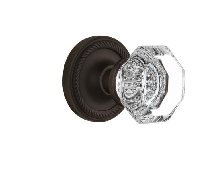 Nostalgic 704699: Rope Rosette w/Waldorf Knob Passage Door Set - Oil-Rubbed Bronze