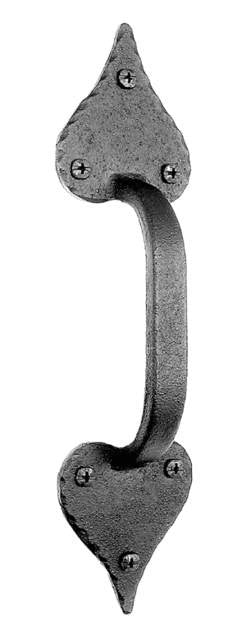 Acorn RP1BP: 10" Heart Door Pull - Black Rough Iron
