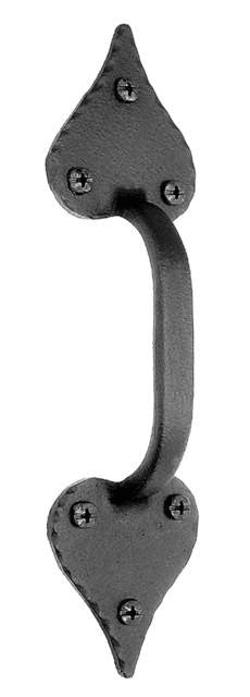 Acorn RP2BP: 9" Heart D-Handle Door Pull - Black Rough Iron
