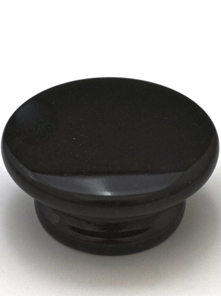 Cal Crystal RPB-2: 2" Round Marble Cabinet Knob - Black