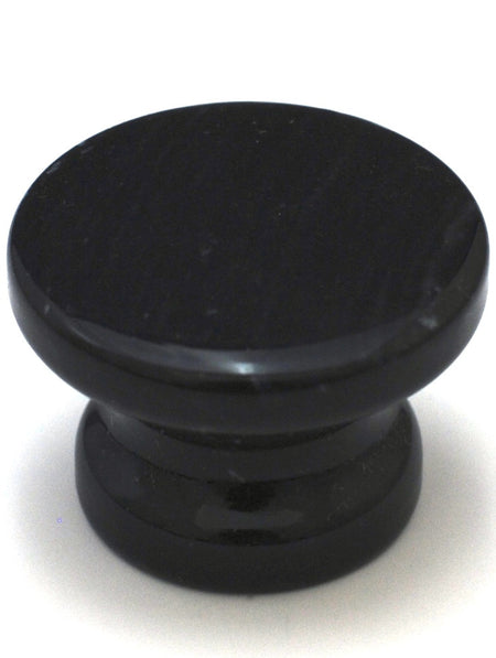 Cal Crystal RPB-4: 1-3/8" Round Marble Cabinet Knob - Black