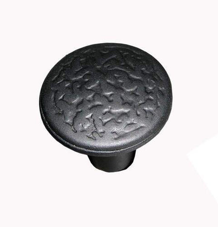 Acorn RPFBP: 1" Round Cabinet Knob - Black Rough Iron