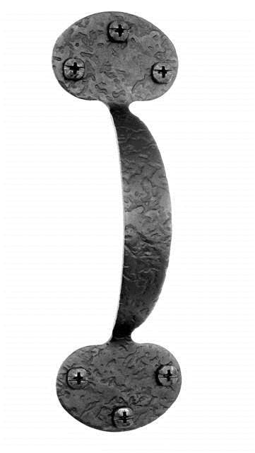 Acorn RPJBP: 6-3/4" Bean Door Pull Black Rough Iron