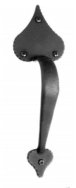 Acorn RPKBP: 11" Heart Door Pull - Black Rough Iron