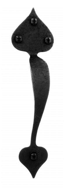 Acorn RPNBP: 8-1/2" Heart Door Pull - Rough Black Aluminum