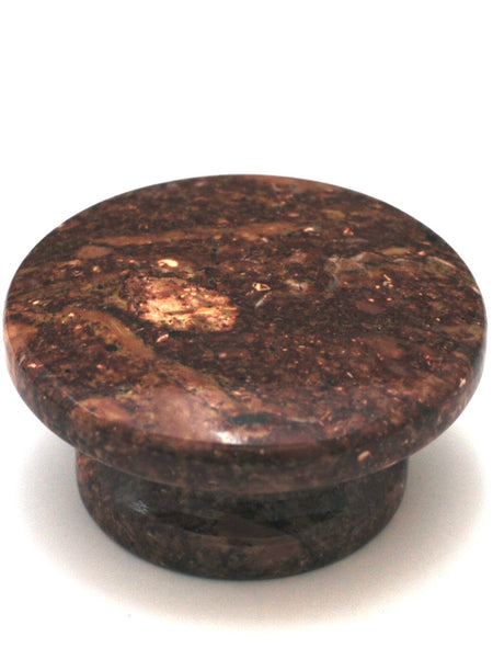 Cal Crystal RPR-2: 2" Round Marble Cabinet Knob - Red